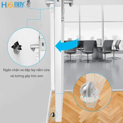 Đồ chặn cửa bán nguyệt chống va đạp cửa vào tường Hobby Home Decor CC4