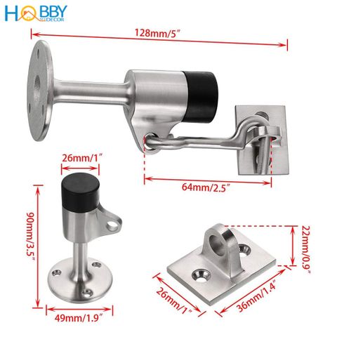 Đồ chặn cửa bảo vệ tường có móc treo giữ cửa chống gió mạnh Hobby home decor CC10
