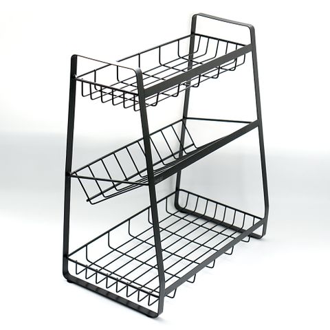 Kệ đựng gia vị chai lọ nhà bếp 3 tầng sơn đen Hobby home decor 3TD