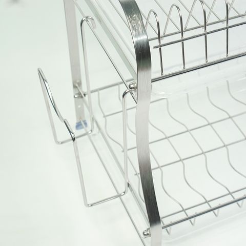 Kệ chén 3 tầng Inox 304 Hobby home decor KC3T cao cấp có khay nhựa hứng nước