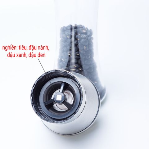 Lọ xay tiêu cầm tay nắp viền inox 304 lọ thủy tinh Hobby home decor XT2