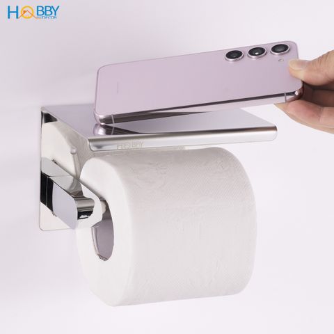 Kệ để cuộn giấy vệ sinh có mái che inox 304 bóng Hobby home decor G23