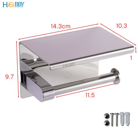 Kệ để cuộn giấy vệ sinh có mái che inox 304 bóng Hobby home decor G23