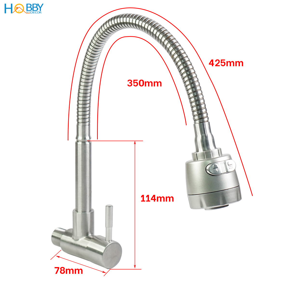 Grifo de Cocina Premium LLAVE LAVAPLATOS PARED FLEXIBLE - LLAVE LAVAPLATOS PARED FLEXIBLE PREMIUM