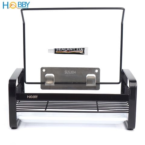 Kệ rổ để đồ rửa bát inox 304 sơn đen dán tường Hobby Home Decor KRC10