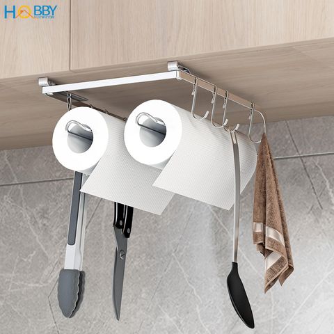 Giá treo 2 cuộn giấy lau bếp khăn bếp gắn tủ bếp Hobby Home Decor NVTG