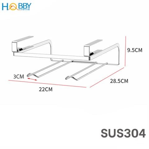 Giá treo 2 cuộn giấy lau bếp khăn bếp gắn tủ bếp Hobby Home Decor NVTG