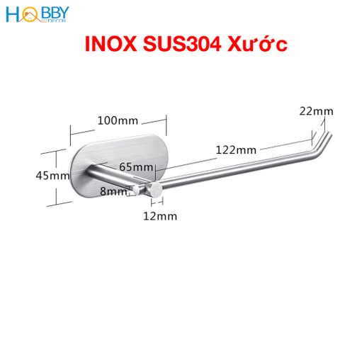 Kệ treo cuộn giấy vệ sinh inox 304 dán tường Hobby Home Decor G8