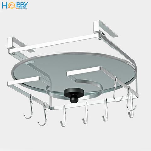 Giá treo nắp vung gắn vào thành tủ bếp Hobby Home Decor NVTT có 8 móc