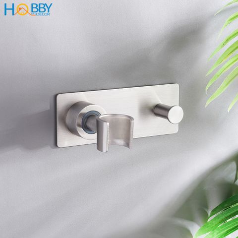 Giá treo vòi sen có móc treo inox 304 dán tường Hobby home decor SIM