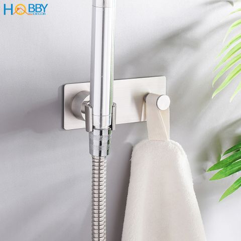 Giá treo vòi sen có móc treo inox 304 dán tường Hobby home decor SIM