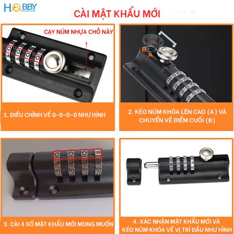 Chốt khóa số cửa ngang dùng mật khẩu tiện dụng Hobby home decor LCK