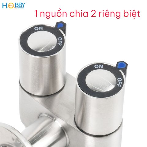 Van chia nước 2 đầu cho bồn cầu và vòi xịt inox 304 Hobby home decor VIN5