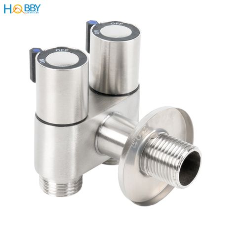 Van chia nước 2 đầu cho bồn cầu và vòi xịt inox 304 Hobby home decor VIN5
