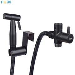 Bộ vòi xịt toilet inox 304 màu đen Hobby Home Decor VSR5 có van chia nước