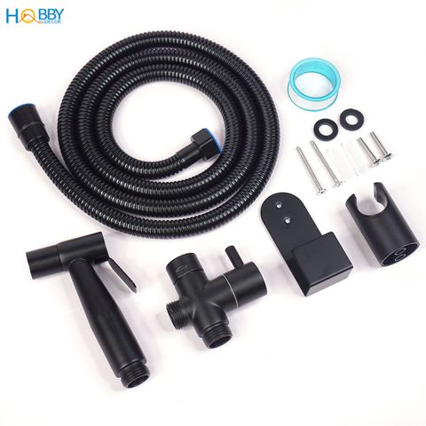 Bộ vòi xịt toilet inox 304 màu đen Hobby Home Decor VSR5 có van chia nước