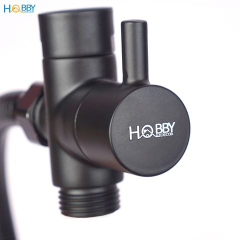 Bộ vòi xịt toilet inox 304 màu đen Hobby Home Decor VSR5 có van chia nước