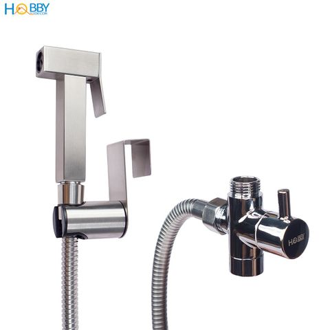 Bộ vòi xịt toilet gắn bồn cầu không khoan tường kèm van chia nước Hobby Home Decor VSR6F - dây sen 1.5m - dòng cao cấp