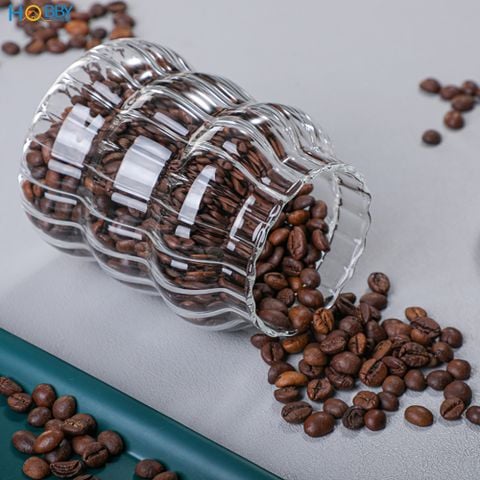 Hủ thủy tinh đựng hạt nắp gỗ kín Hobby home decor HUNG3