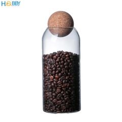 Hũ thuỷ tinh đựng hạt nắp gỗ bần Hobby home decor LTT4 tùy chọn