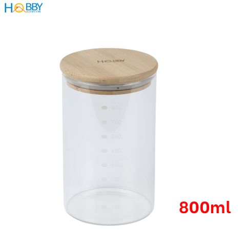 Hũ thuỷ tinh nắp gỗ ron cao su 3 size tuỳ chọn Hobby home decor LTT2