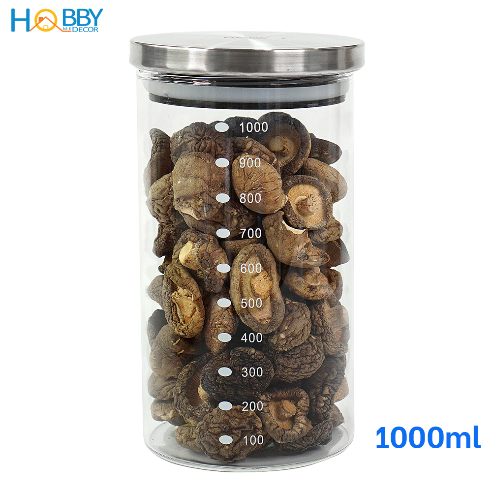 Hủ thủy tinh để hạt nắp Inox 304 kín ron HOBBY Home Decor TTI 3 size ...