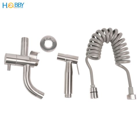 Vòi xả nước kèm vòi xịt rửa inox 304 dây lò xo Hobby home decor GXLX2