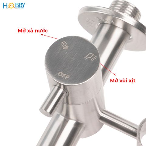 Vòi xả nước kèm vòi xịt rửa inox 304 dây lò xo Hobby home decor GXLX2