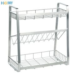 Kệ đựng gia vị 3 tầng để chai lọ nhà bếp đa năng inox 304 Hobby Home Decor 3TGV