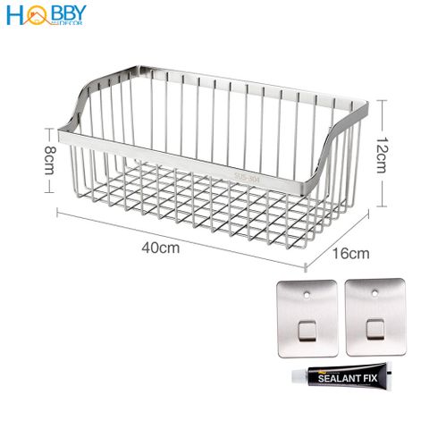 Kệ để gia vị rau củ quả dán tường inox 304 Hobby home decor KTC