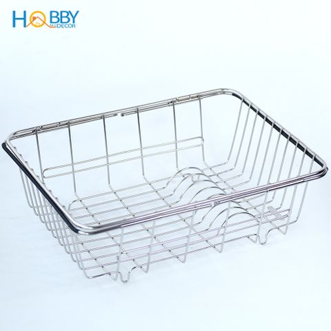 Khay để chén đĩa rau quả gác chậu rửa inox 304 Hobby Home Decor KDC3