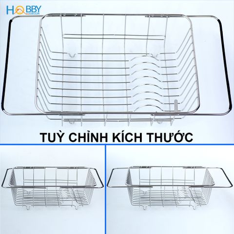 Khay để chén đĩa rau quả gác chậu rửa inox 304 Hobby Home Decor KDC3