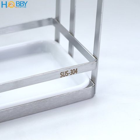 Kệ để thớt 2 ngăn inox 304 có khay hứng nước Hobby Home Decor TT07