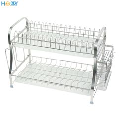 Kệ chén đa năng 2 tầng inox 304 mẫu lớn Hobby Home Decor KC2M