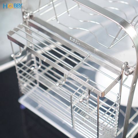 Kệ chén đa năng 2 tầng inox 304 mẫu lớn Hobby Home Decor KC2M