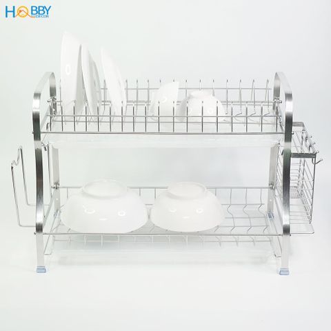 Kệ chén đa năng 2 tầng inox 304 mẫu lớn Hobby Home Decor KC2M