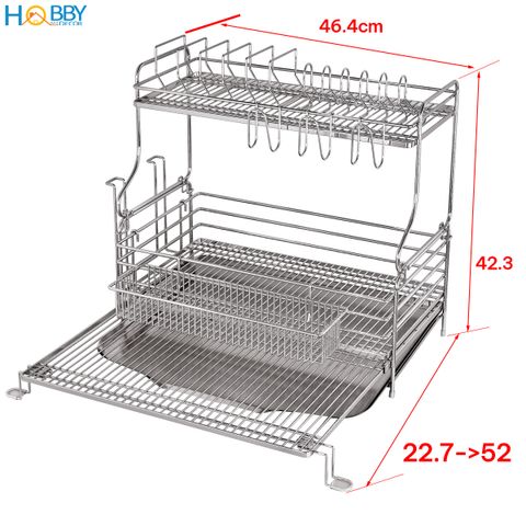 Kệ chén đa năng 2 tầng gác chậu inox 304 Hobby home decor KC5