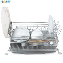Kệ úp chén đa năng có khay thoát nước inox 304 Hobby home decor KC4