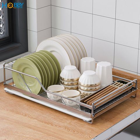 Kệ chén đa năng kèm ống đũa inox 304 Hobby home decor KC8