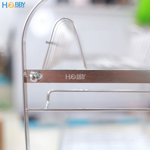 Kệ chén 3 tầng Inox 304 Hobby home decor KC3T cao cấp có khay nhựa hứng nước