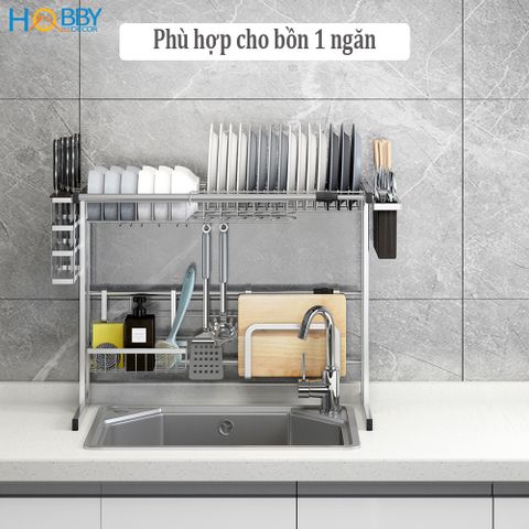 Kệ chén đa năng gác chậu rửa 6 ngăn inox 304 Hobby Home Decor KC6N
