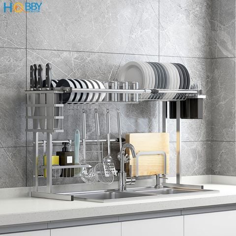 Kệ chén đa năng gác chậu rửa 6 ngăn inox 304 Hobby Home Decor KC6N