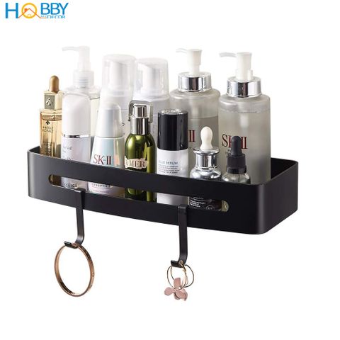 Kệ chữ nhật phòng tắm màu đen Inox 304 gắn tường Hobby Home Decor KCN3