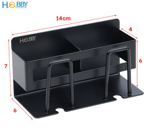 Kệ đựng bàn chải kem đánh răng 2 ngăn màu đen Hobby home decor CD3B