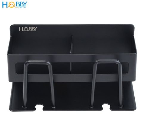 Kệ đựng bàn chải kem đánh răng 2 ngăn màu đen Hobby home decor CD3B