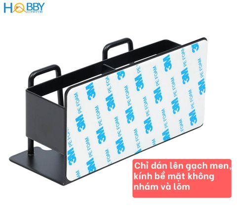 Kệ đựng bàn chải kem đánh răng 2 ngăn màu đen Hobby home decor CD3B