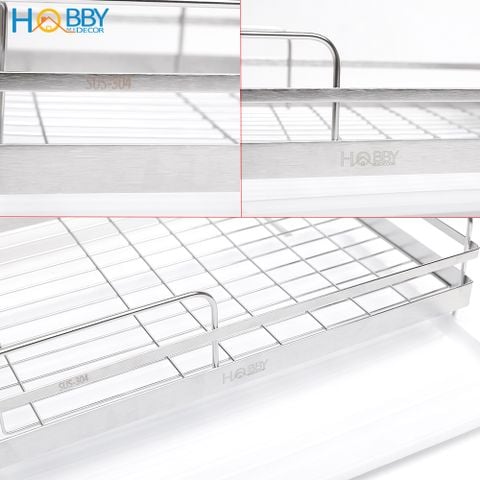 Kệ để chén bát inox 304 có khay nhựa ống đũa Hobby Home Decor KC1