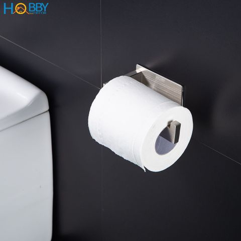 Kệ để cuộn giấy vệ sinh dán tường inox 304 Hobby Home Decor G12