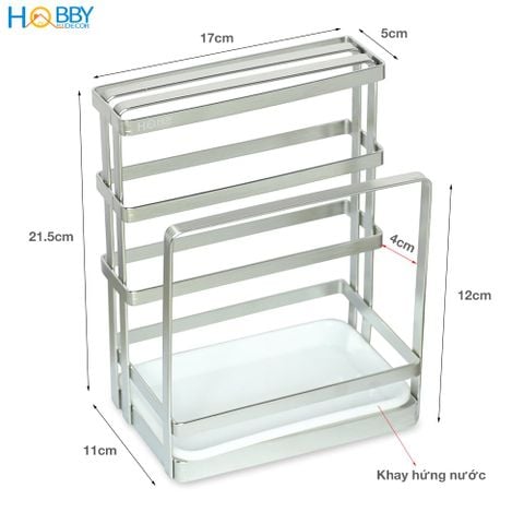 Kệ để dao thớt 2 ngăn Hobby Home Decor DD2N Inox 304 có khay hứng nước