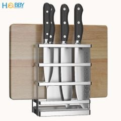 Kệ để dao thớt 2 ngăn có khay nhựa inox 304 Hobby Home Decor DD2N